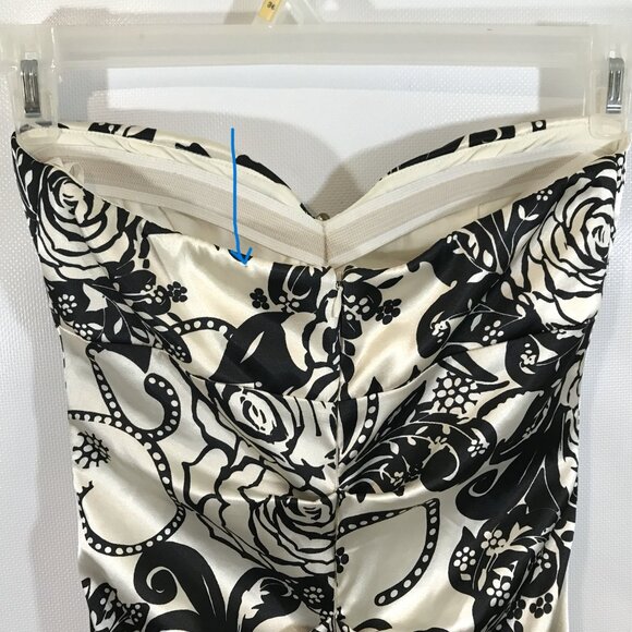 Strapless Floor Length Dress Formal Floral Black White Sz 4, DJ-JAZ - Picture 11 of 11